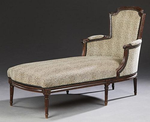 Louis XVI Style Carved Beech Chaise Lounge, early