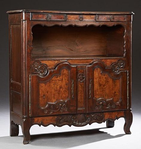 French Provincial Bressan Style Carved Oak Sideboa