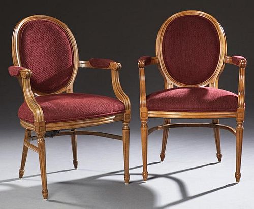 Pair of Carved Beech Louis XVI Style Fauteuils, 20