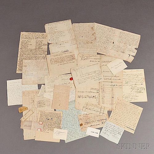 Archive of Approximately Twenty-five Documents, Signatures, and other Paper Ephemera, 17th, 18th, and 19th Century.