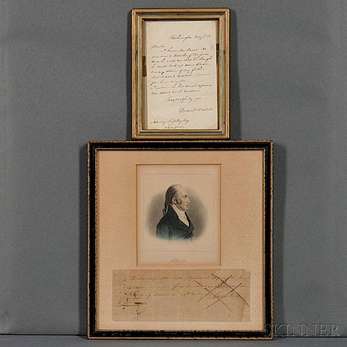 Burr, Aaron (1756-1836) and Daniel Webster (1782-1852) Two Documents Signed.
