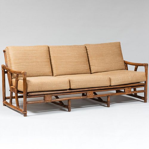 Ficks Reed Bamboo Sofa with Jim Thompson Silk Cushions
