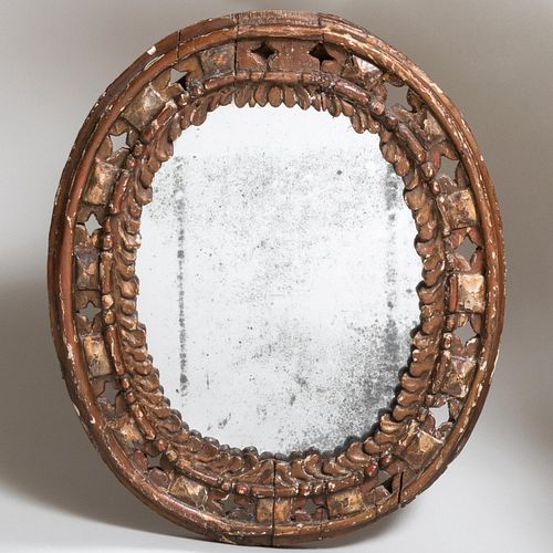 Small Italian Giltwood Oval Mirror