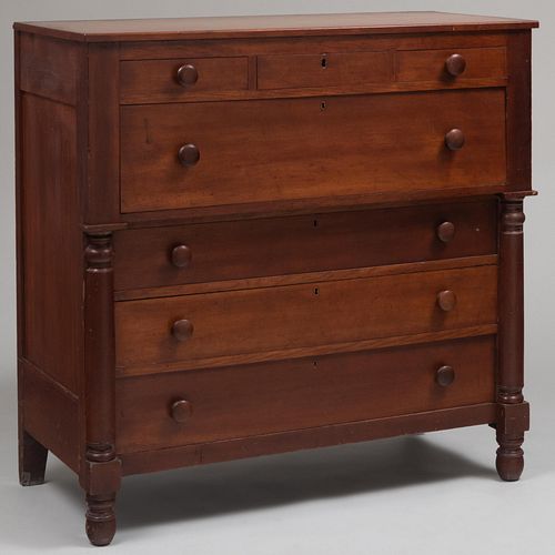 Late Federal Pine Tall Chest of Drawers