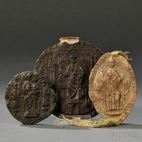 Ecclesiastical Wax Seals, Three, European, c. 1400-1600.
