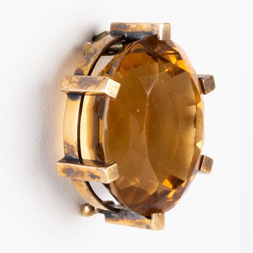 Topaz and 14k Gold Brooch
