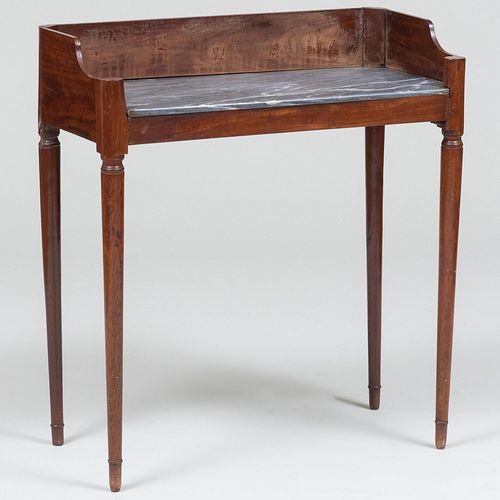 Continental Mahogany and Marble Side Table