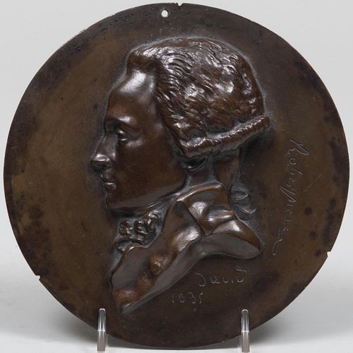David D'Angers Bronze Rondel of Robespierre