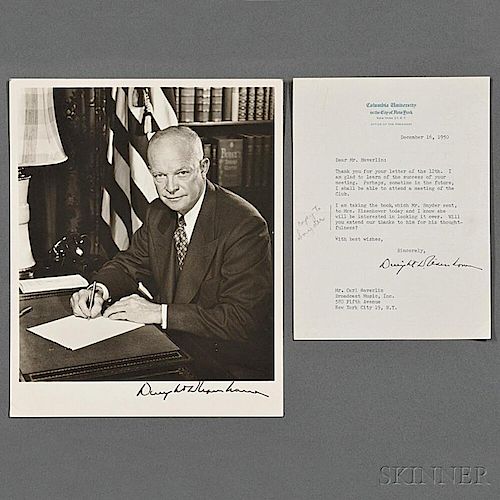 Eisenhower, Dwight D. (1890-1969) Signed Photograph and Typed Letter Signed 16 December 1950.