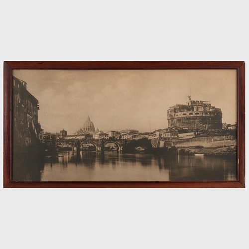 James Issac Atkins Anderson (1813-1877): View of Rome Over the Tiber with Castel St. Angelo and St. Peters