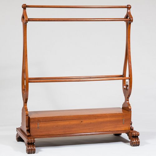 Victorian Carved Mahogany Quilt Stand, Possibly Anglo-Indian