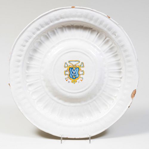 Italian White Glazed Faience Charger