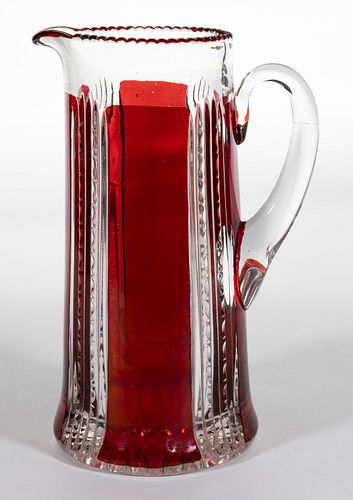 MCKEE'S UNION - RUBY-STAINED WATER PITCHER