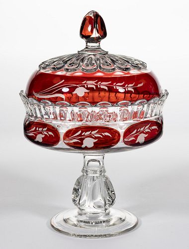 NAIL - RUBY-STAINED COVERED COMPOTE