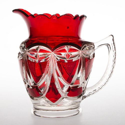 RIVERSIDE NO. 434 / VICTORIA (OMN) - RUBY STAINED WATER PITCHER