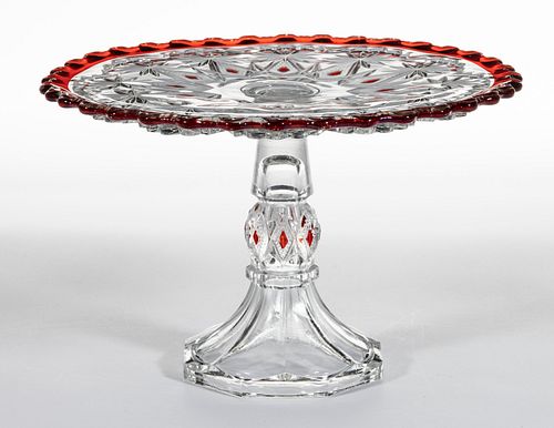SHOSHONE / VICTOR (OMN) - RUBY-STAINED SALVER / CAKE STAND