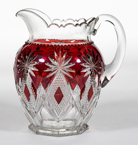 SHOSHONE / VICTOR (OMN) - RUBY-STAINED WATER PITCHER