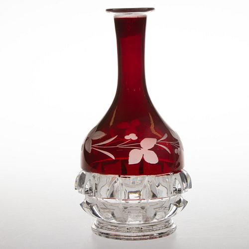 THOMPSON NO. 77 (OMN) / TRUNCATED CUBE - RUBY-STAINED WINE DECANTER