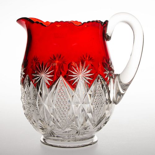 WESTMORELAND'S STERLING - RUBY-STAINED WATER PITCHER