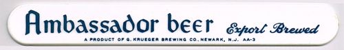 1955 Ambassador Beer Foam Scraper Newark New Jersey