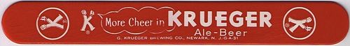 1953 Krueger's Ale-Beer Foam Scraper Newark New Jersey