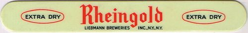 1954 Rheingold Extra Dry Beer Foam Scraper New York (Brooklyn) New York