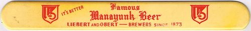 1938 Famous Manayunk Beer Foam Scraper Philadelphia Pennsylvania
