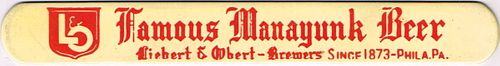 1938 Famous Manayunk Beer Foam Scraper Philadelphia Pennsylvania
