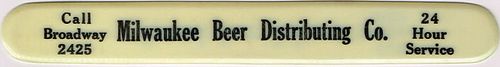 1937 Milwaukee Beer Distribuing Co. Foam Scraper Chicago Illinois