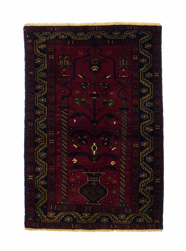 Vintage Afgan Balouch Rug, 3’ x 4’8" (0.91 x 1.42 M)