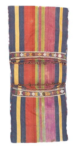 Antique Silk Shahsaband Double Bag Face Rug, 1’7" x 3’6" (0.48 x 1.07 M)