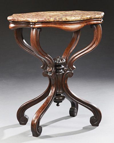 Unusual American Carved Rosewood Grained Mahogany