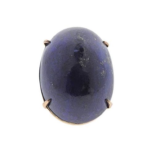 14k Gold Lapis Cocktail Dome Ring