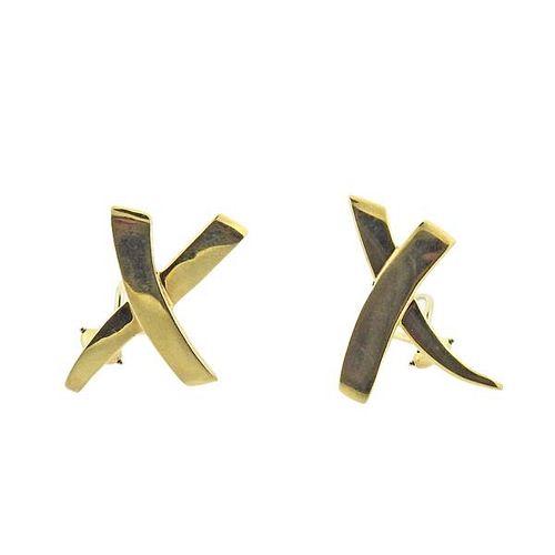 Tiffany &amp; Co Paloma Picasso 18k Gold X Earrings