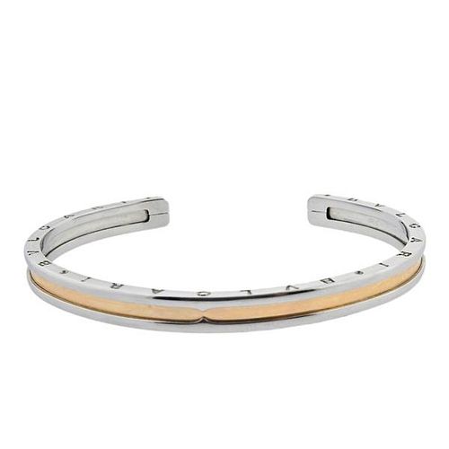 Bvlgari Bulgari B.Zero1 18k Gold Steel Cuff Bracelet