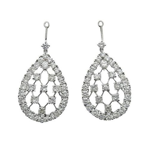 18k Gold Diamond Earrings Pendant