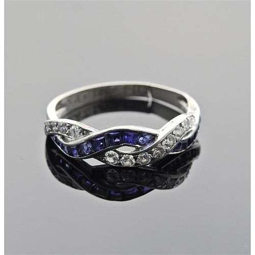 Oscar Heyman Platinum Diamond Sapphire Ring 