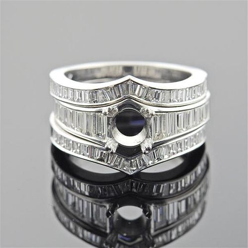 Yanes Platinum Diamond Engagement Wedding Ring Setting 