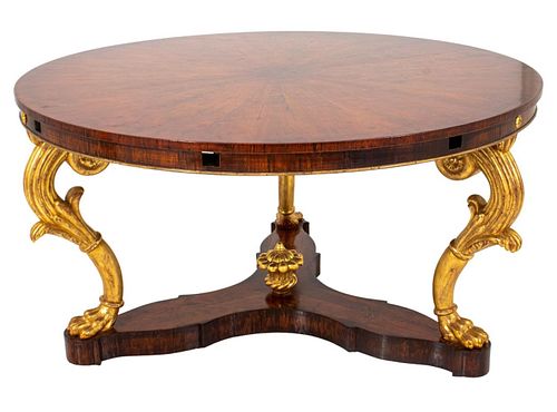 Late Regency Style Circular Expanding Dining Table