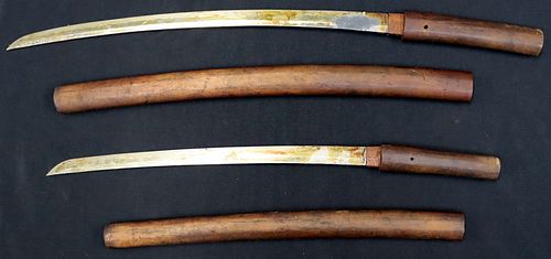 MILITARIA. (2) Japanese Wakizashi Swords.