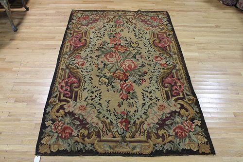 Antique Floral Decorated Carpet.