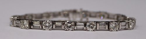 JEWELRY. Platinum and Diamond Line Bracelet.