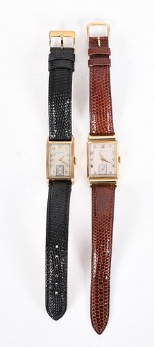 Two Hamilton Gold Watches one with Art Deco case