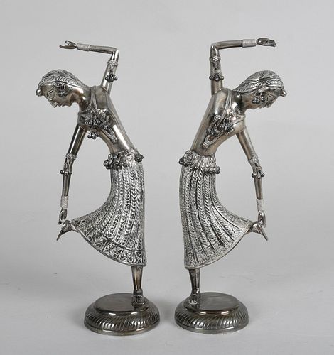 A Pair of Indian .800 Silver Dancers