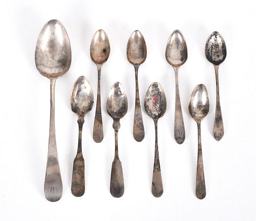 A Group of American Coin Silver Spoons