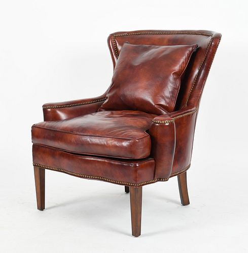 Southwood English Style Studded Leather Tub Chair