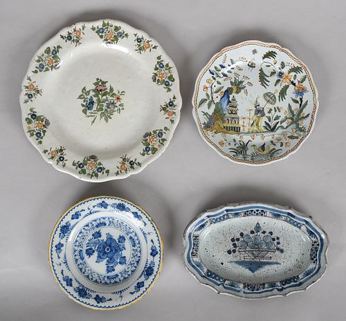 A Group of Continental Tin Glazed Earthenware