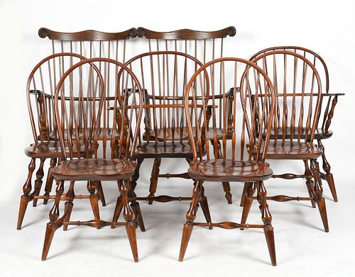 A Set of Eight Windsor Dining Chairs