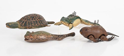 Four Carved Wooden Animals, Casey Edwards