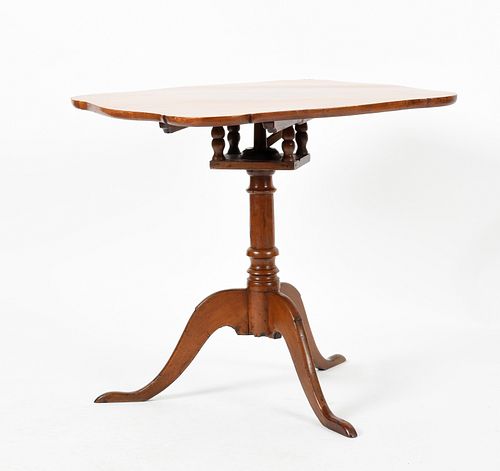 Federal Maple or Cherry Birdcage Tilt-Top Tea Table